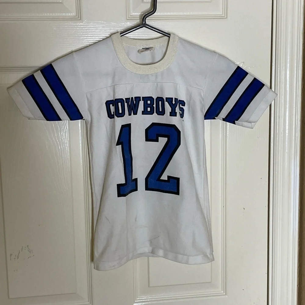 Vintage 80s Rawlings Roger Staubach DALLAS COWBOYS #12 NFL Team Youth 10-12‌‌‌‍‍